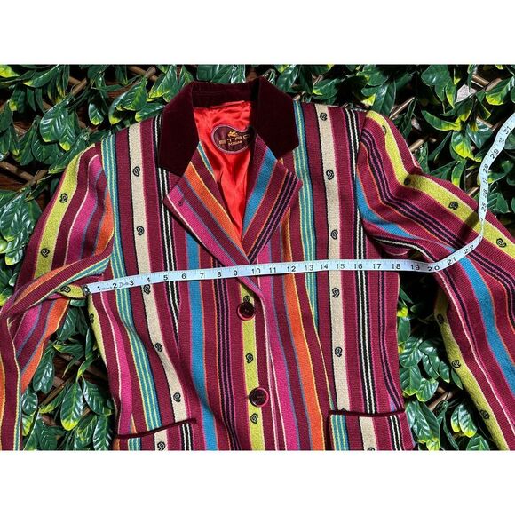 Etro Milano 100% Wool MADE IN ITALY Multicolor Trench Coat Size 44 - Picture 13 of 16